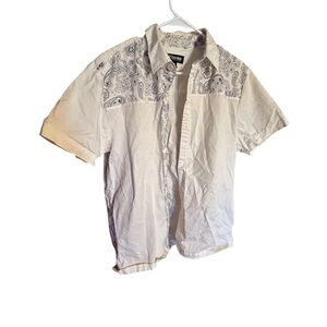 Stacy Adams Cream Paisley Dress Shirt
